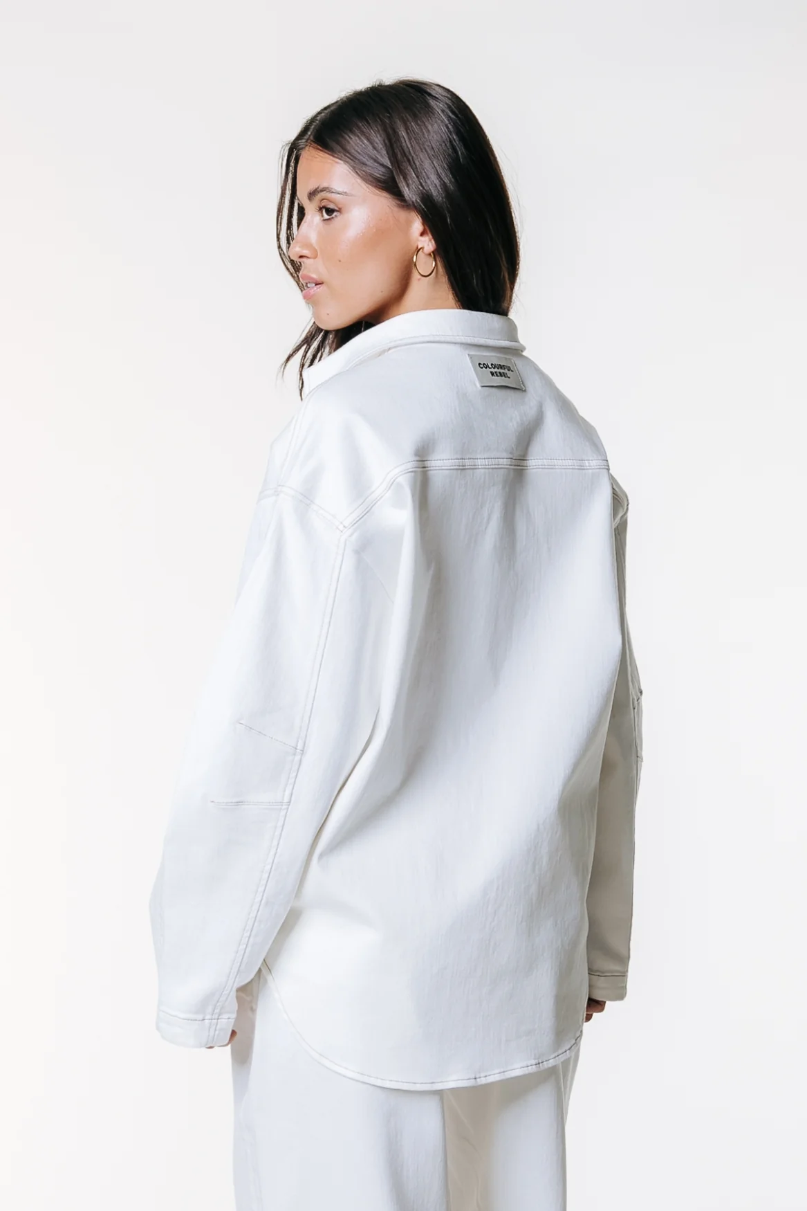 June Barrel Sleeve Blouse | White Denim - Image 3