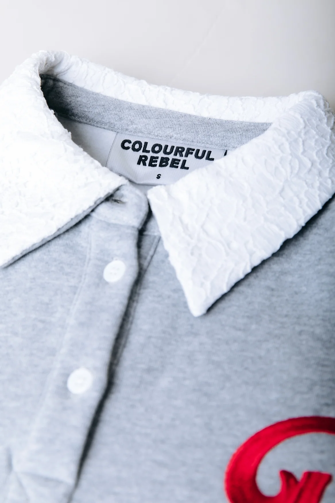 Lace Collar Sweat | Light grey melange - Image 3