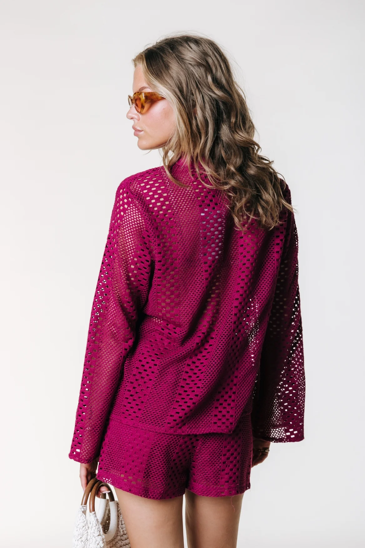Lexi Crochet Blouse | Deep Burgundy - Image 3