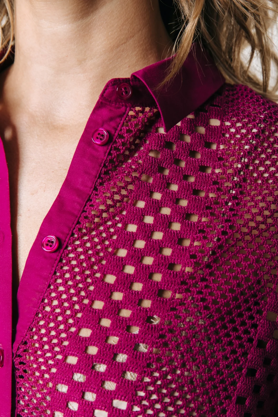 Lexi Crochet Blouse | Deep Burgundy - Image 4