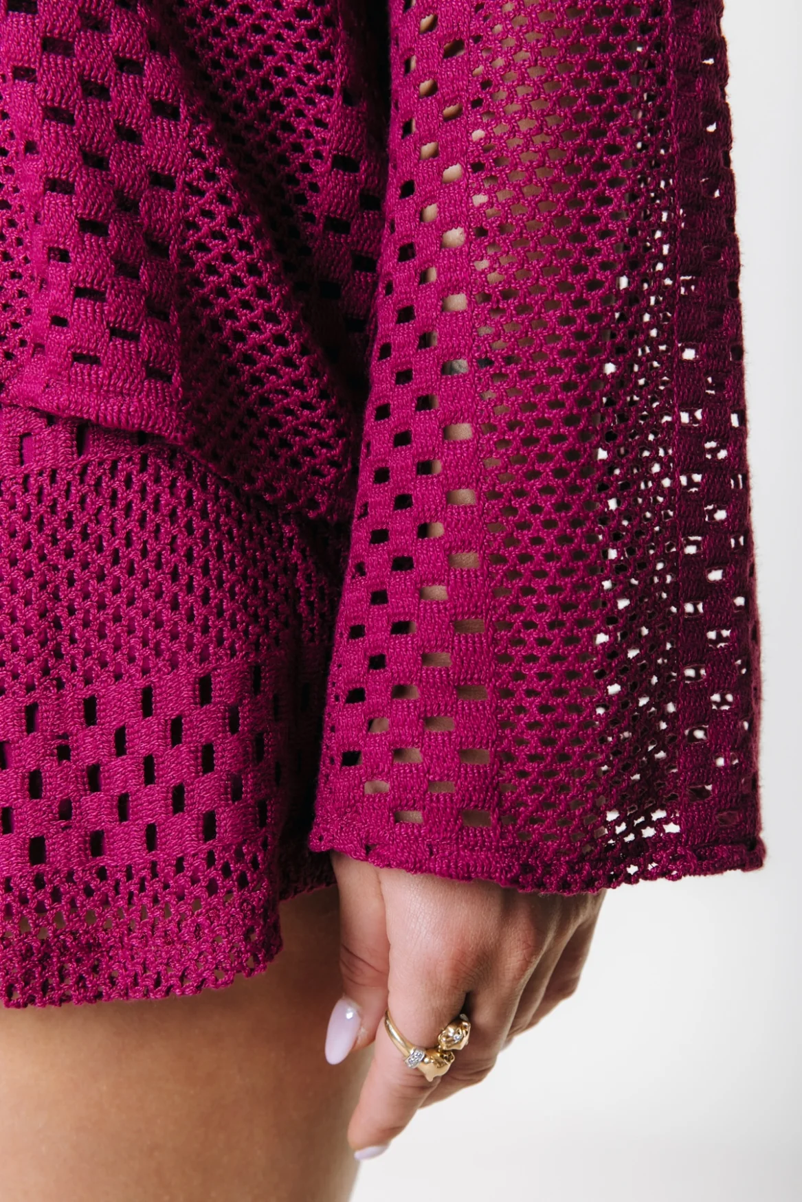 Lexi Crochet Blouse | Deep Burgundy - Image 5
