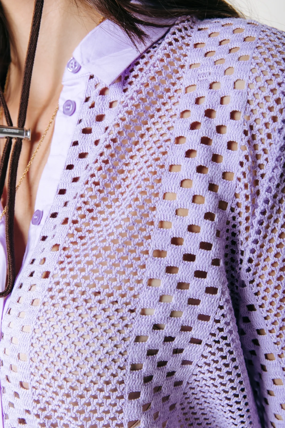 Lexi Crochet Blouse | Light Lavender - Image 4
