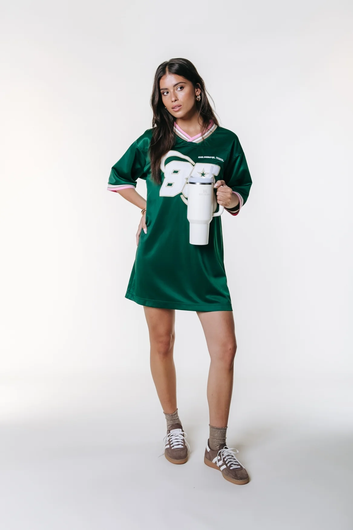 Liva Football T-shirt Dress | Green - Image 3