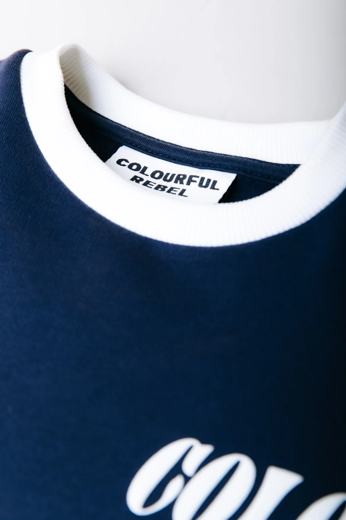Logo Contrast Rib Sweat | Navy - Image 6