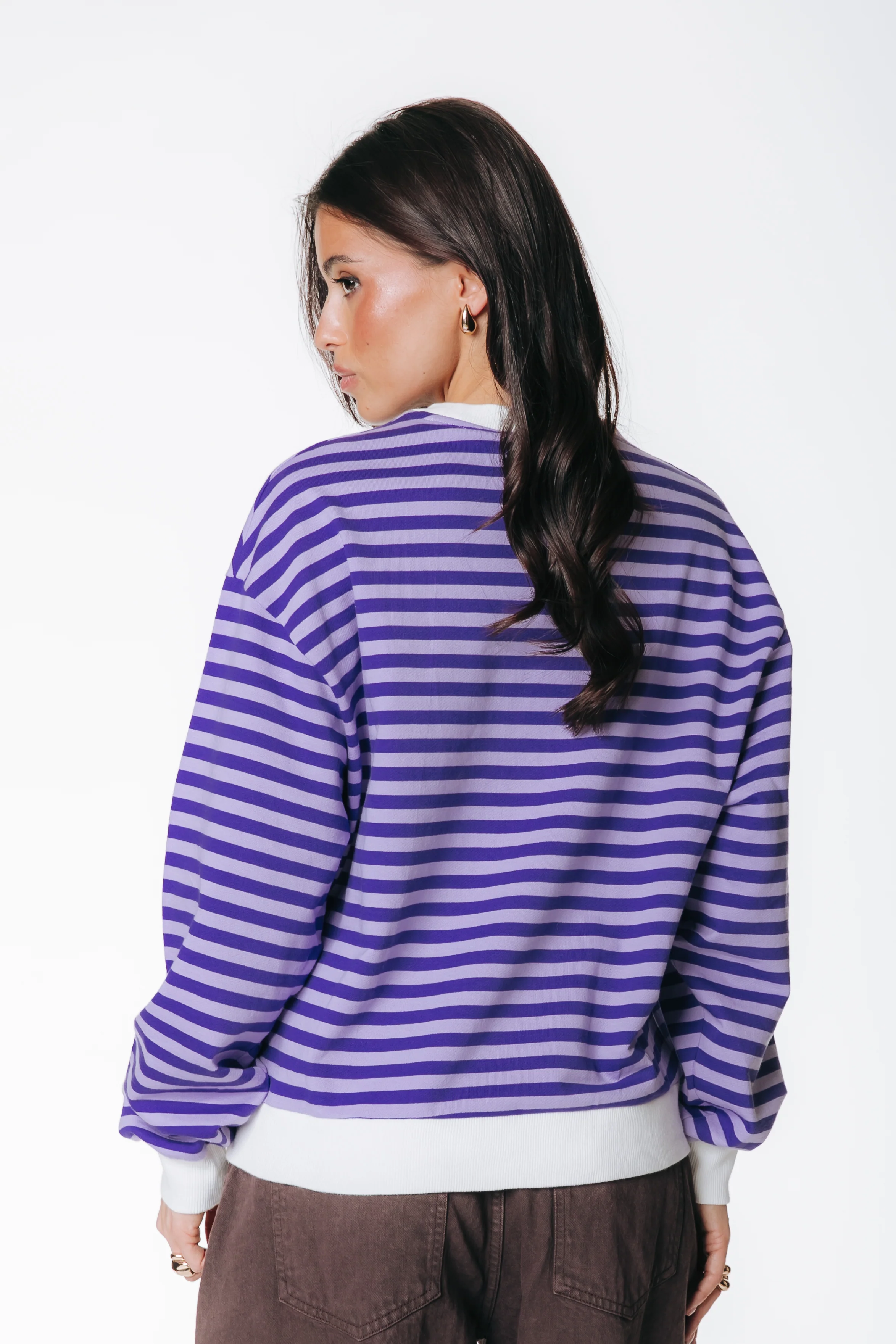 Logo Striped Sweat | Purple - Image 3