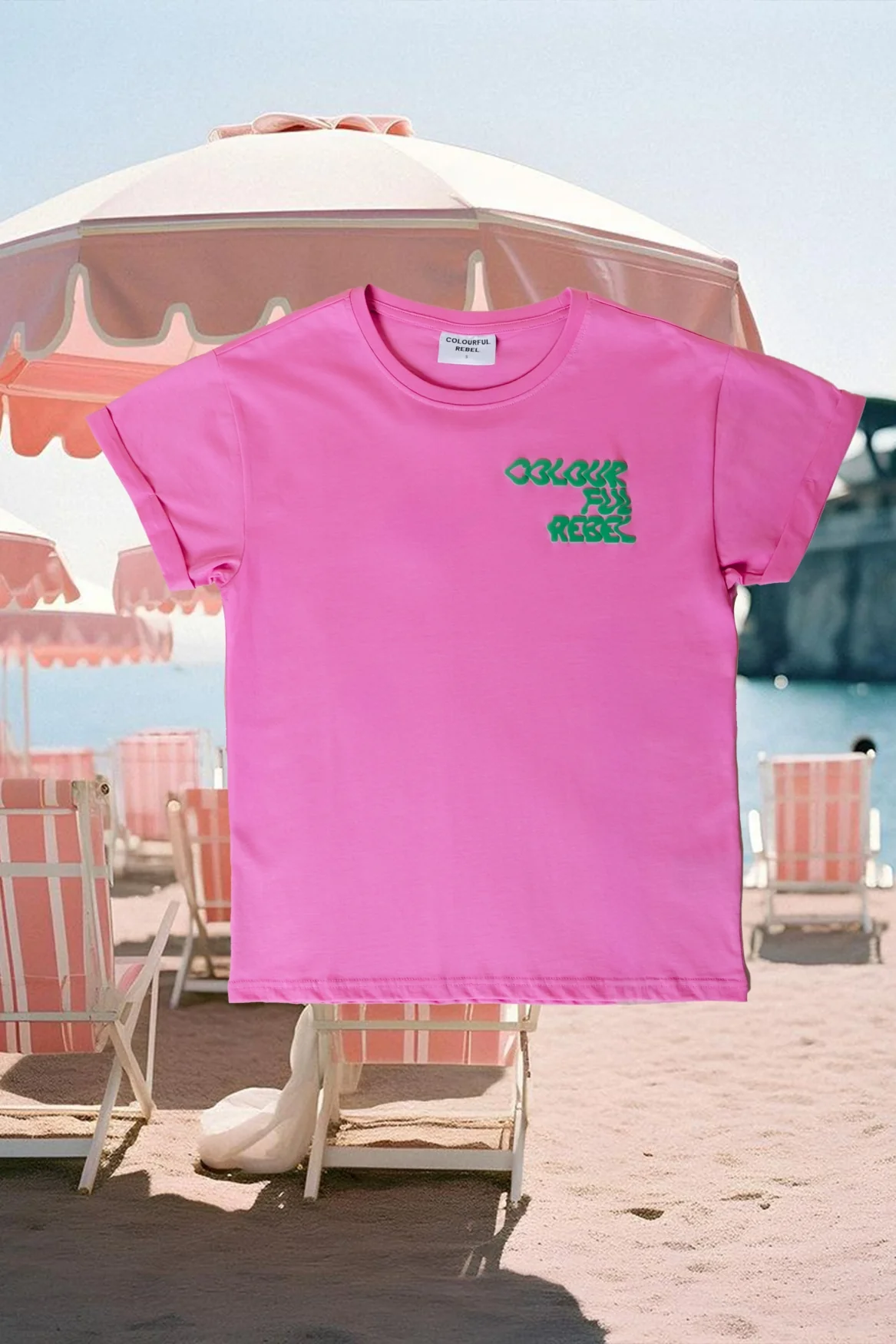 Logo Wave T-shirt | Medium Bright Pink