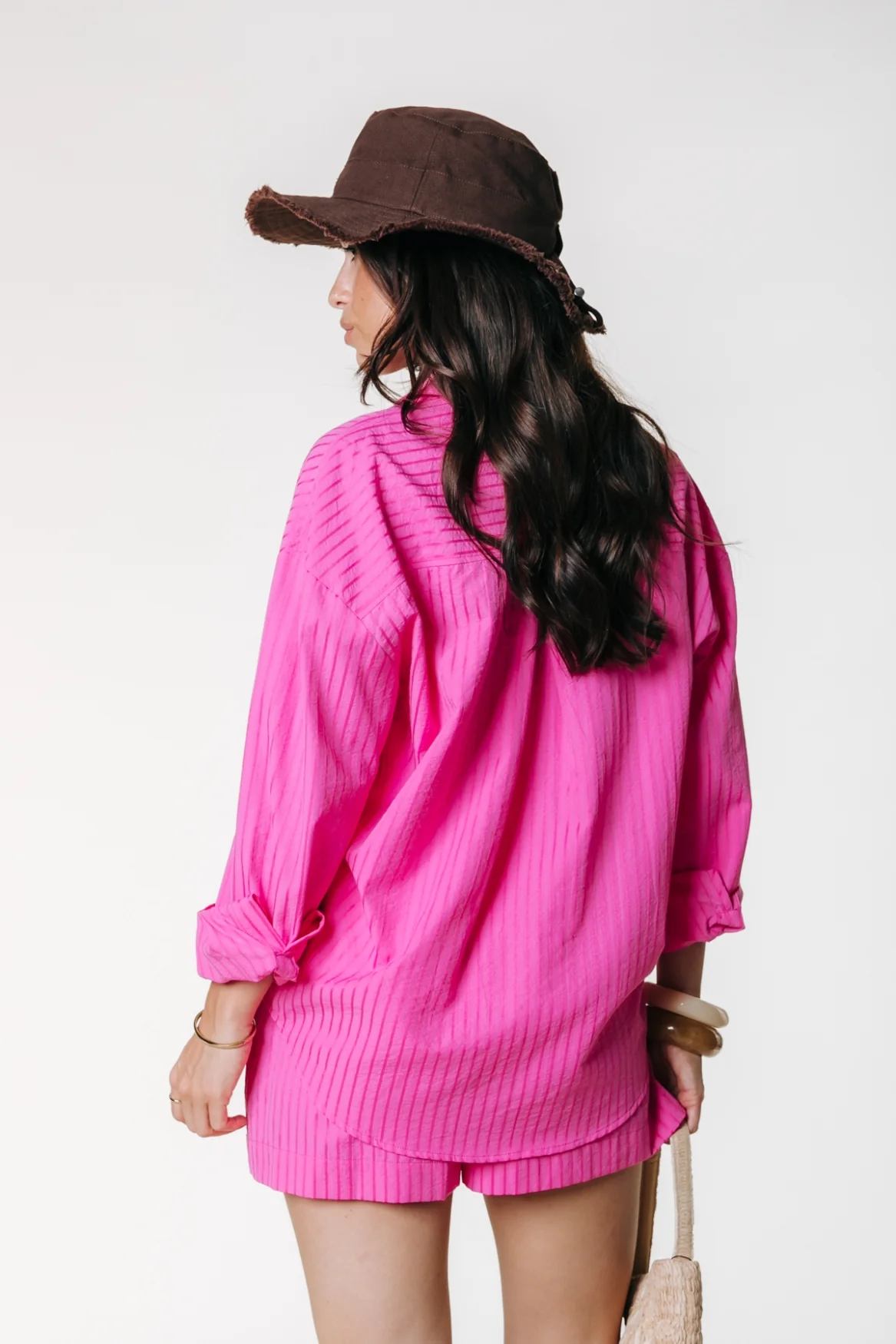 Lyn Stripe Short | Bright pink - Image 3