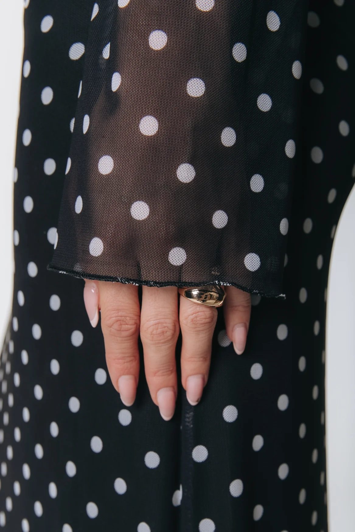 Maude Dots Mesh Maxi Dress | Black - Image 3