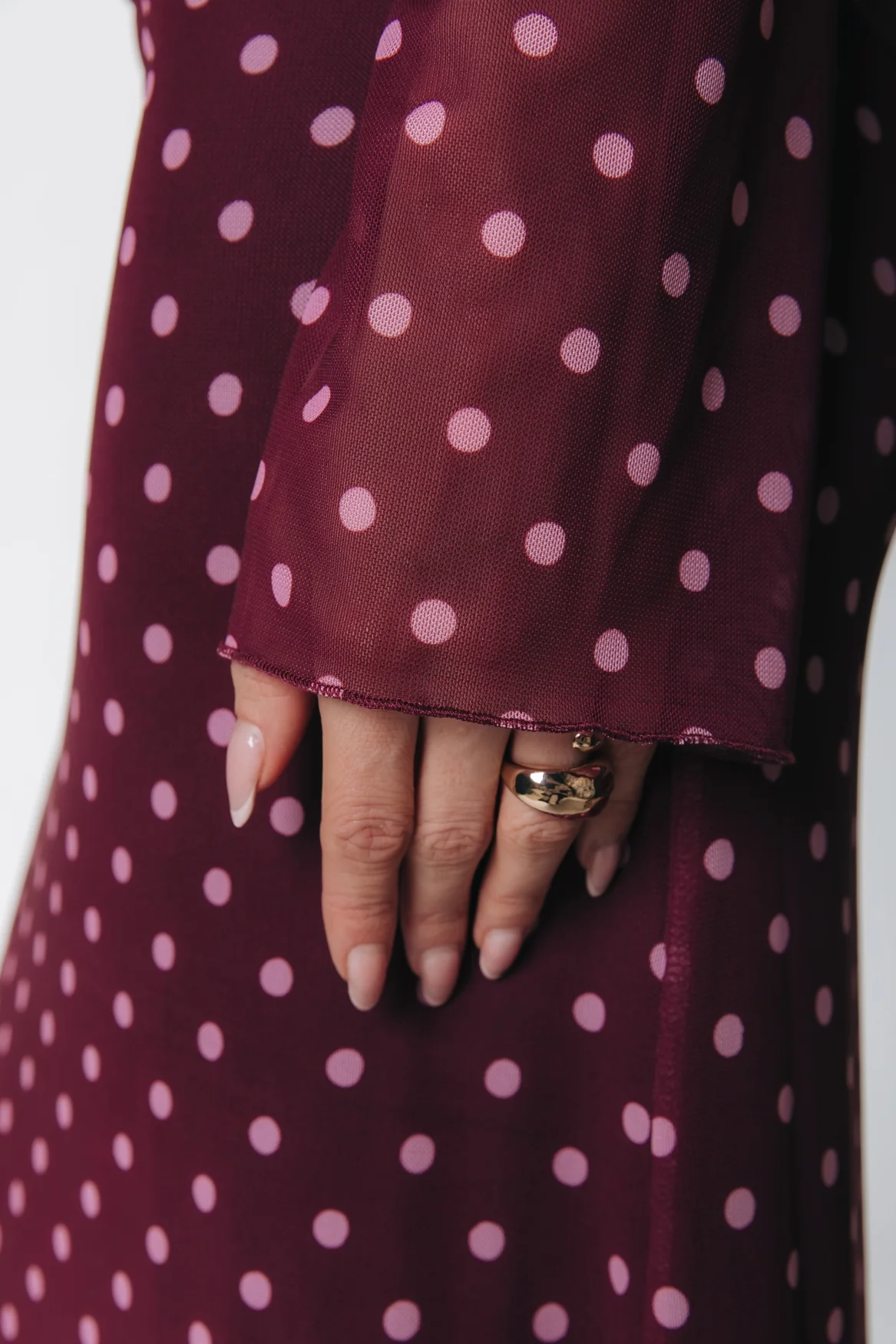 Maude Dots Mesh Dress | Red - Image 3