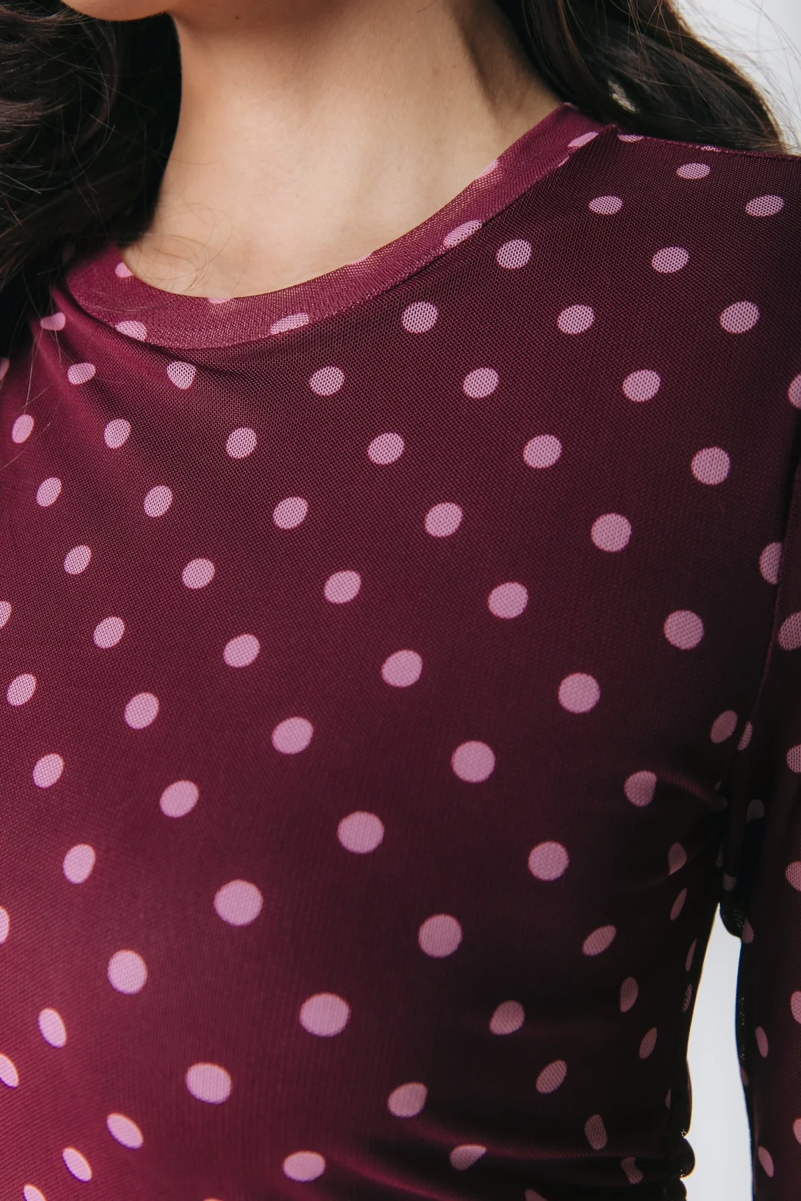 Maude Dots Mesh Dress | Red - Image 4