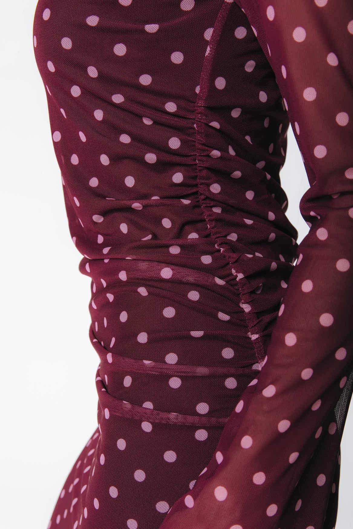 Maude Dots Mesh Dress | Red - Image 5