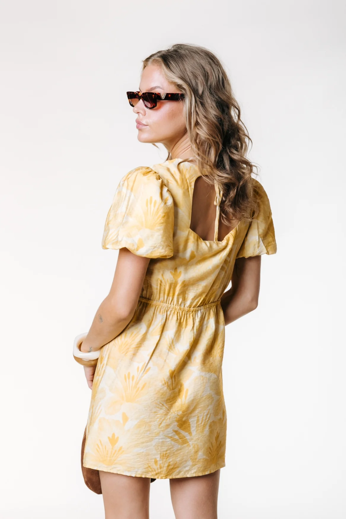 Mia Flower Dress | Warm yellow - Image 3
