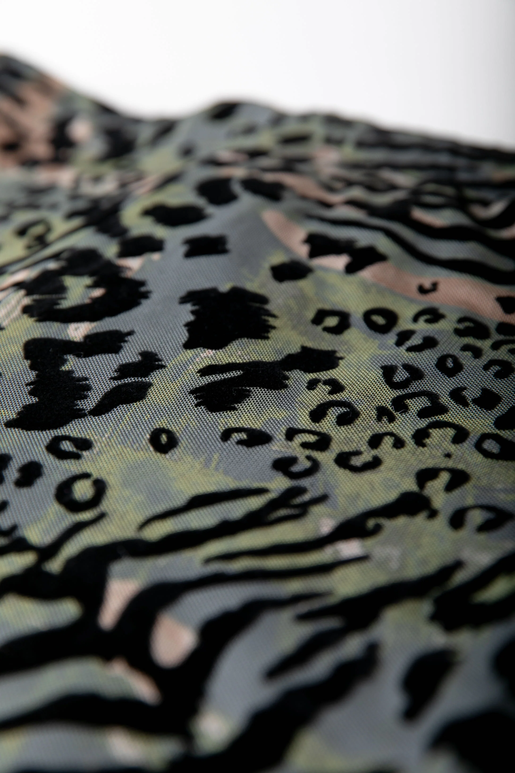 Leopard Flock Mesh Flare Pants | Army - Image 6