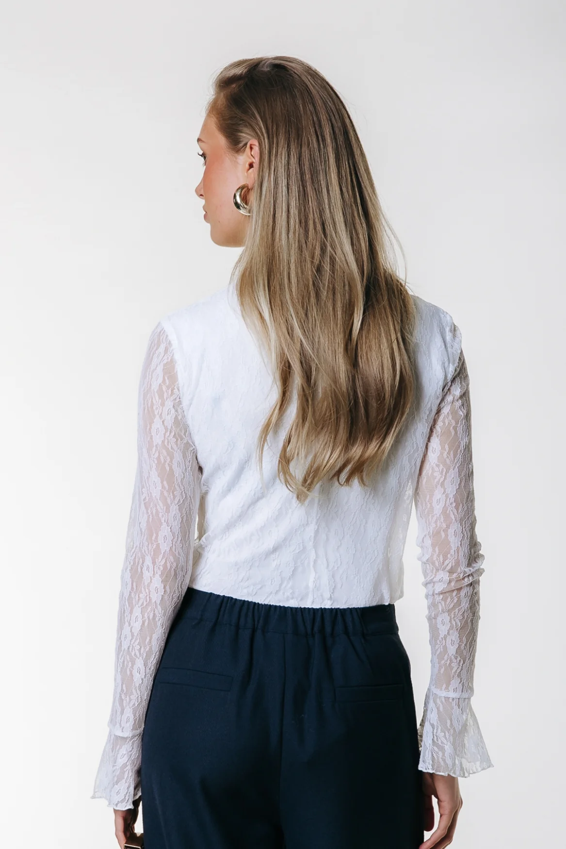 Nena Lace High Neck Top | Off white - Image 4