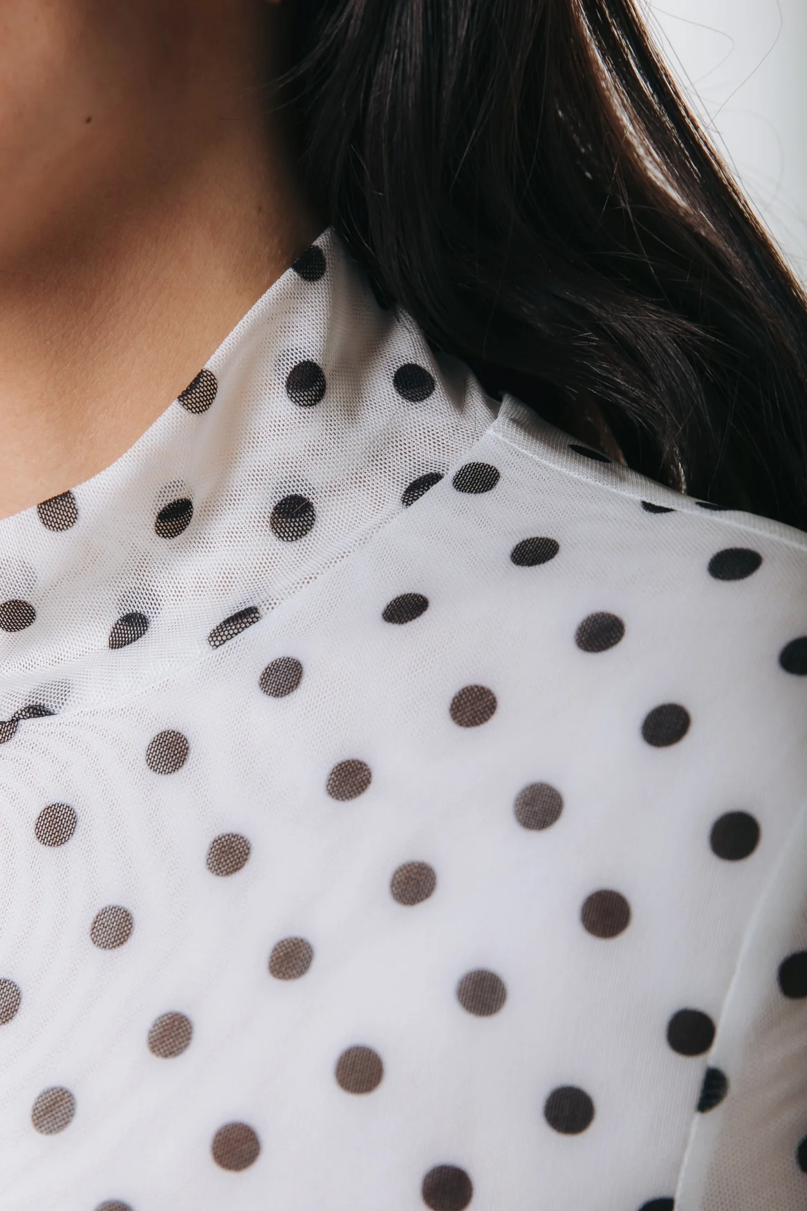 Neyo Dots Mesh Top | White - Image 4