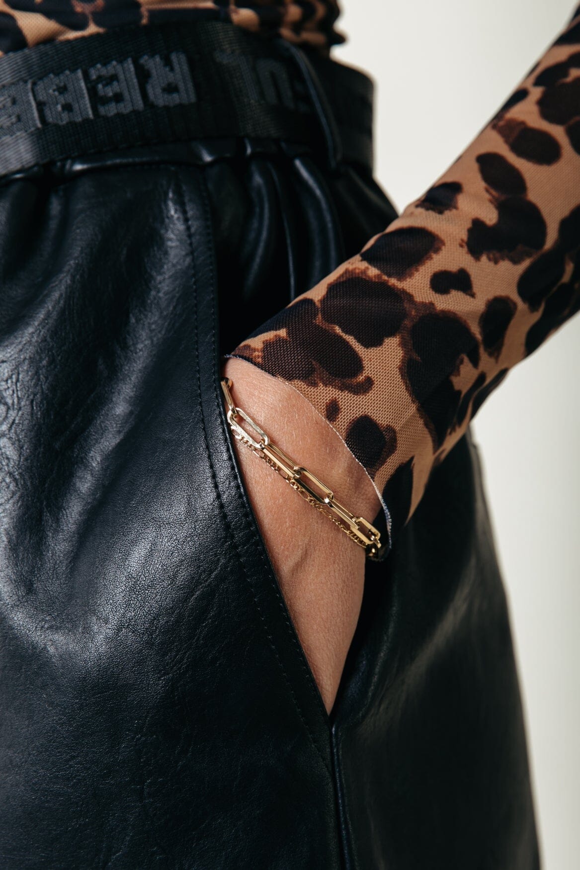 Neyo Leopard Mesh Turtleneck Top | Beige - Image 5