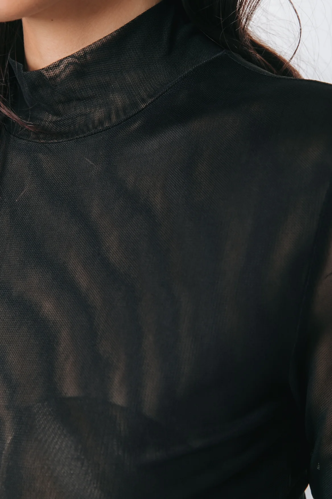 Mesh Turtleneck Top | Black - Image 4