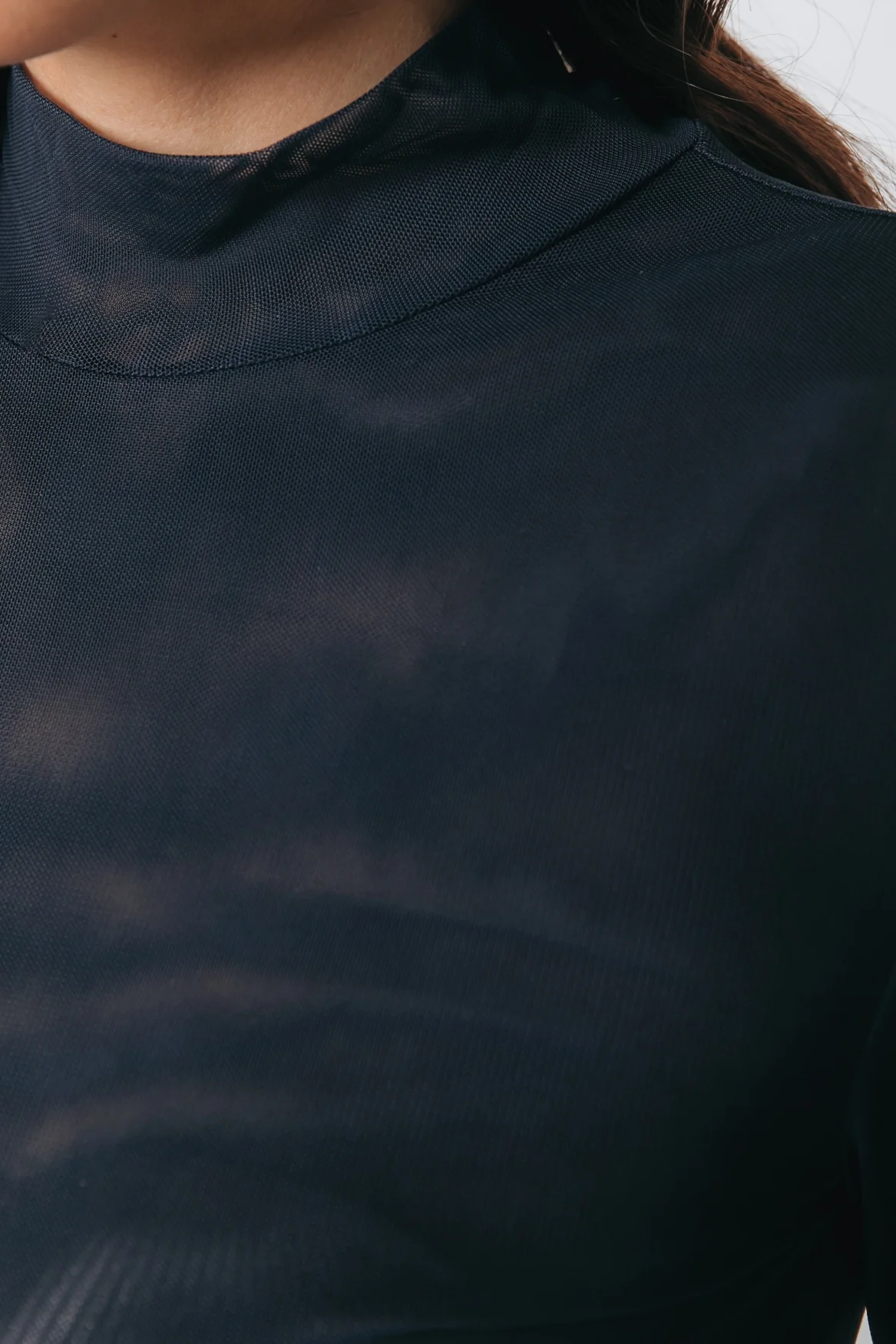 Mesh Turtleneck Top | Dark Navy - Image 4