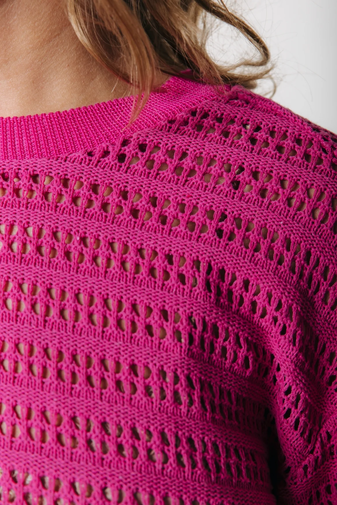 Nicky Crochet Top | Dark fuchsia - Image 3