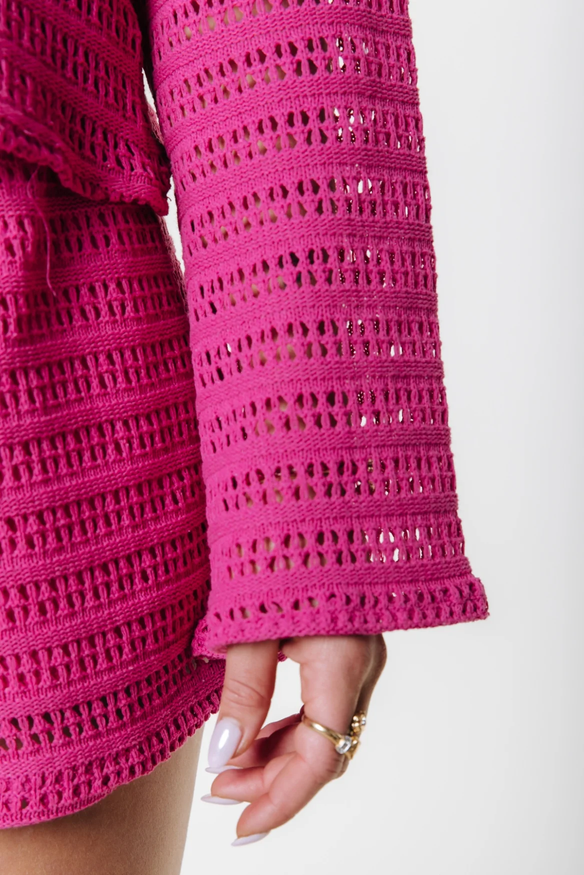Nicky Crochet Top | Dark fuchsia - Image 4