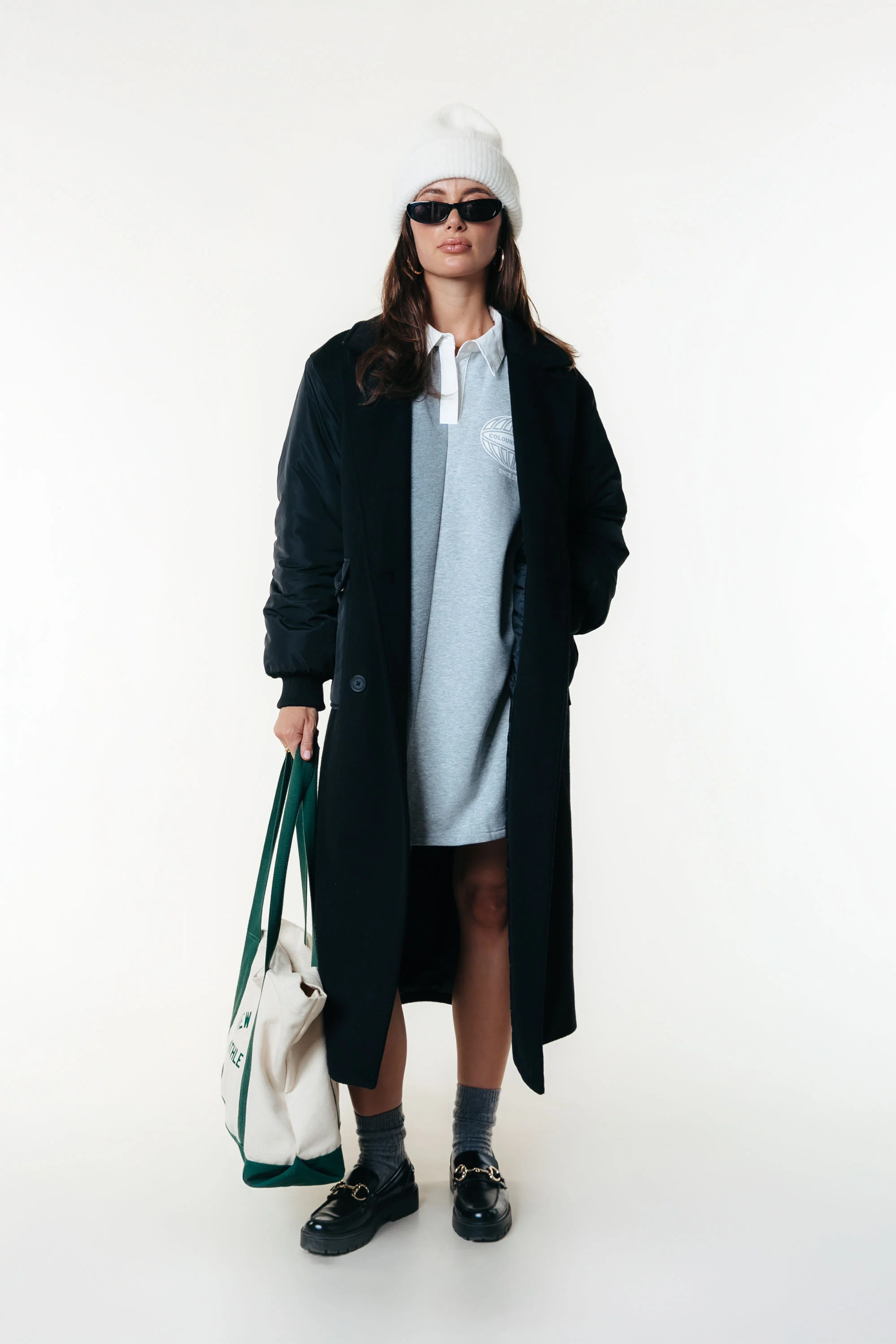 Ninny Polo Sweat Dress | Light grey melange - Image 3