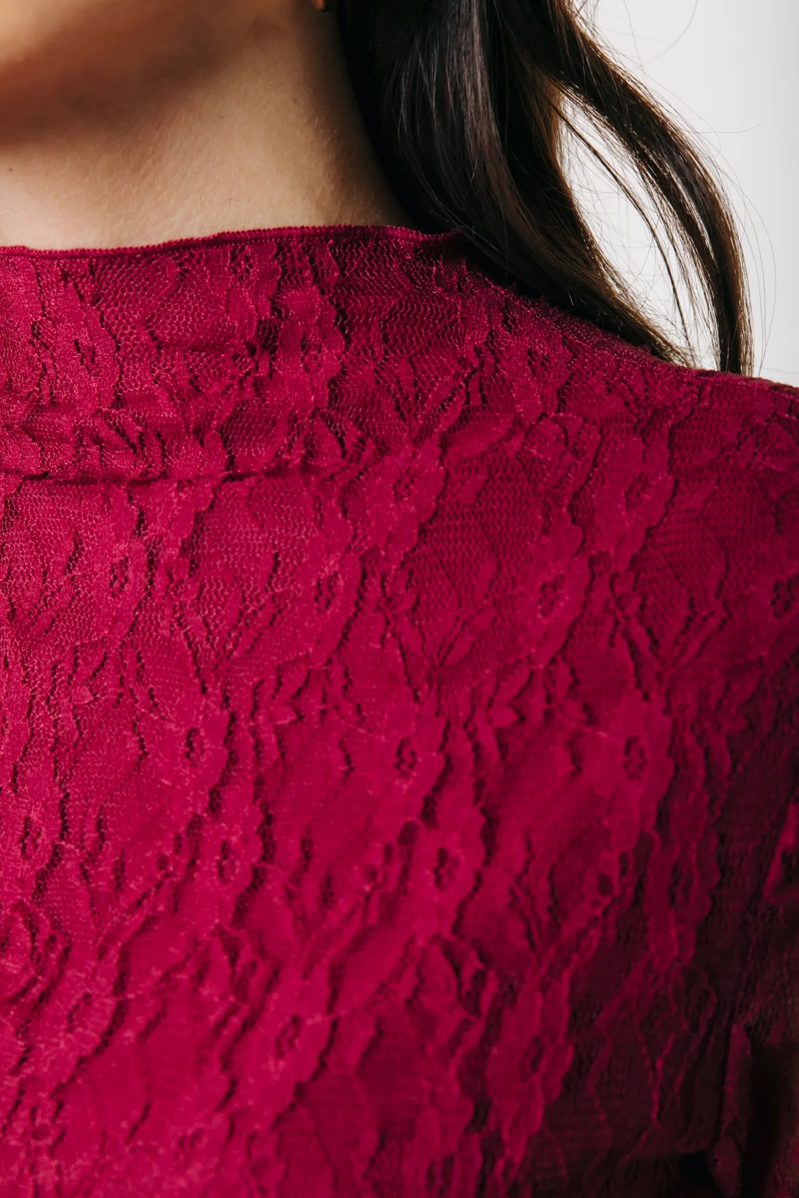 Noe Lace Top | Merlot Red - Image 4