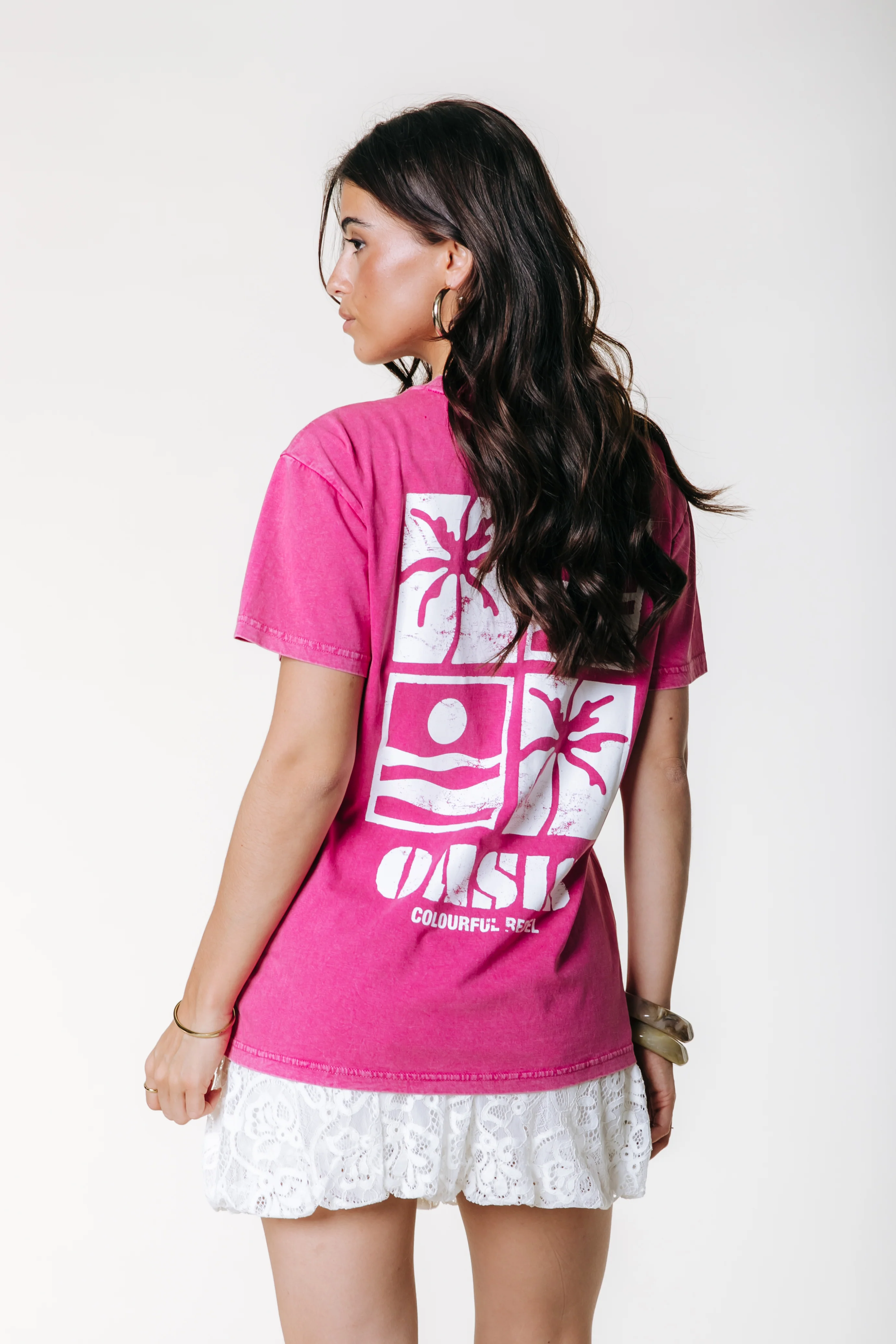Oasis T-shirt | Dark fuchsia