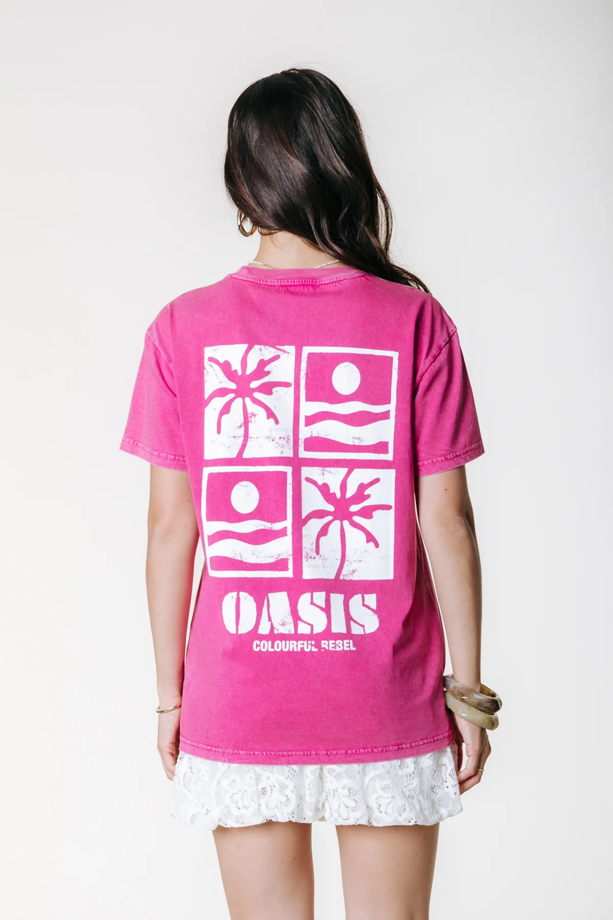 Oasis T-shirt | Dark fuchsia - Image 3