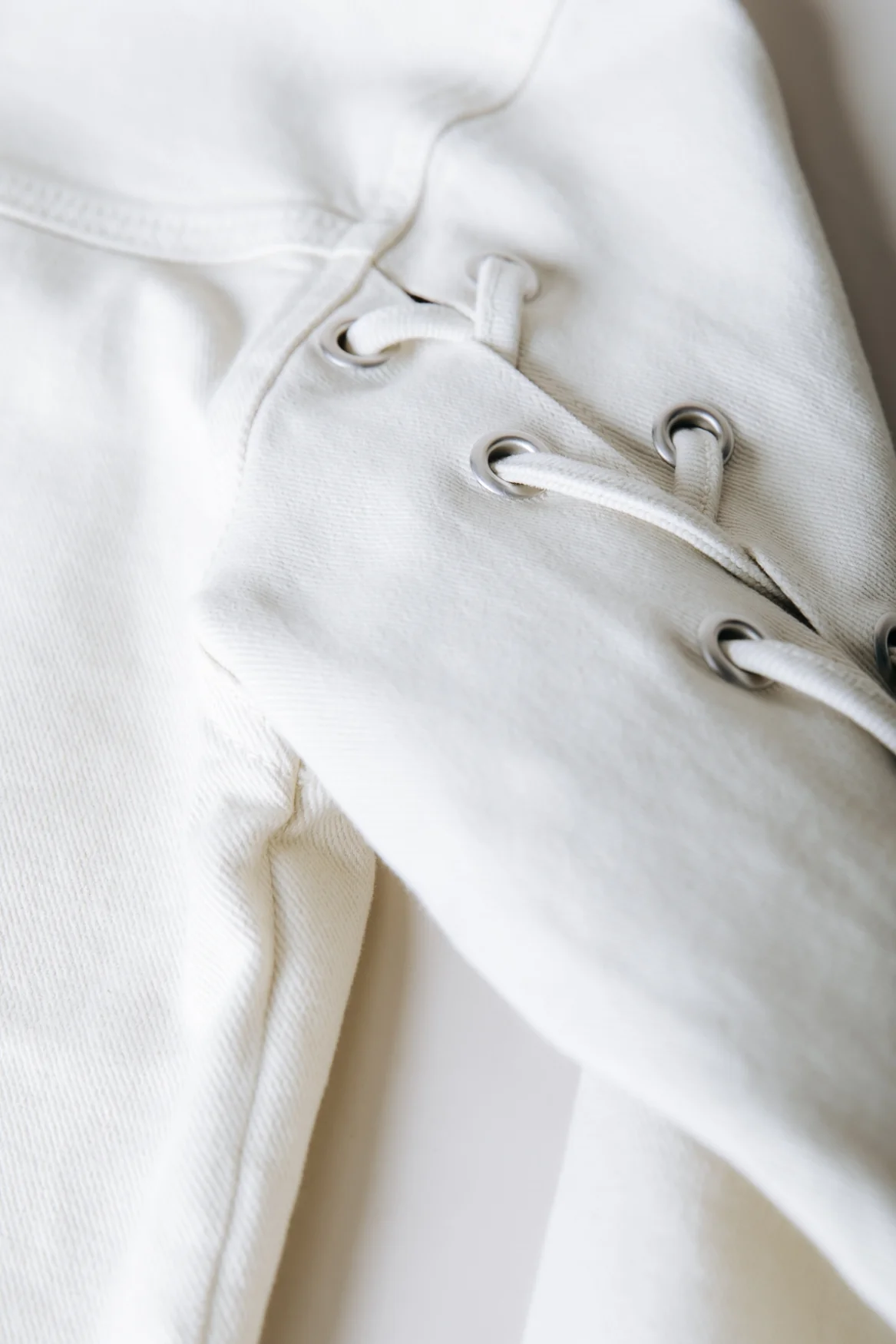 Olaine Braided Sleeve Denim Blouse | Beige - Image 7