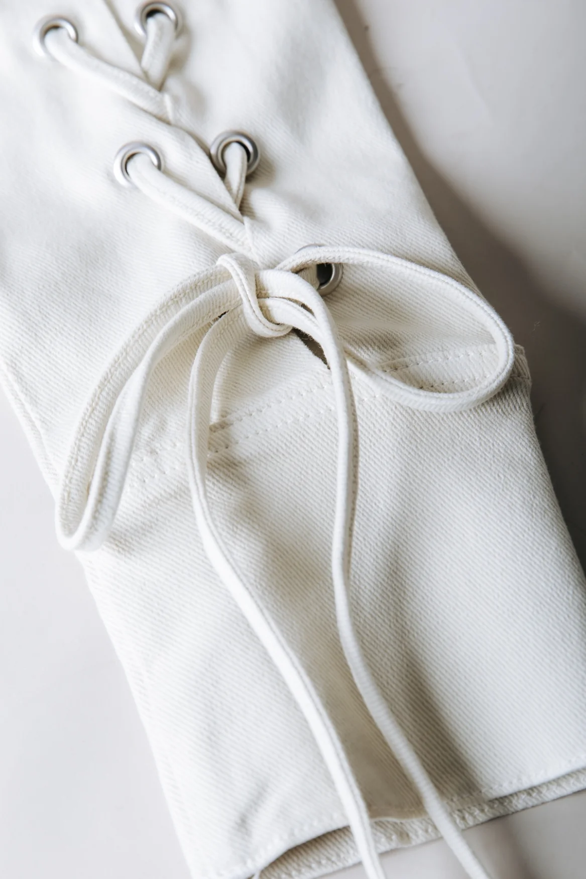 Olaine Braided Sleeve Denim Blouse | Beige - Image 8