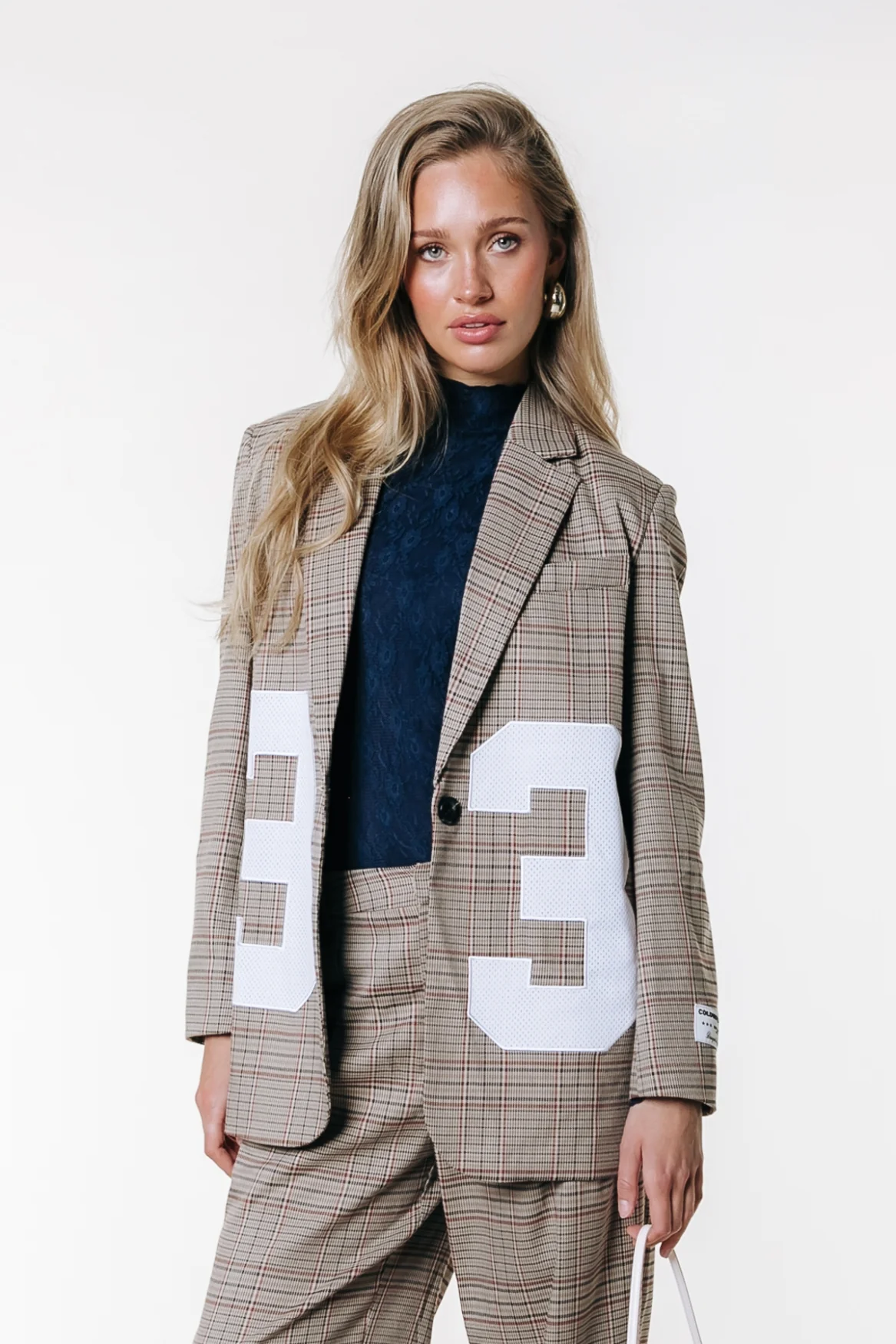 Paris Check Patch Blazer | Medium brown - Image 5