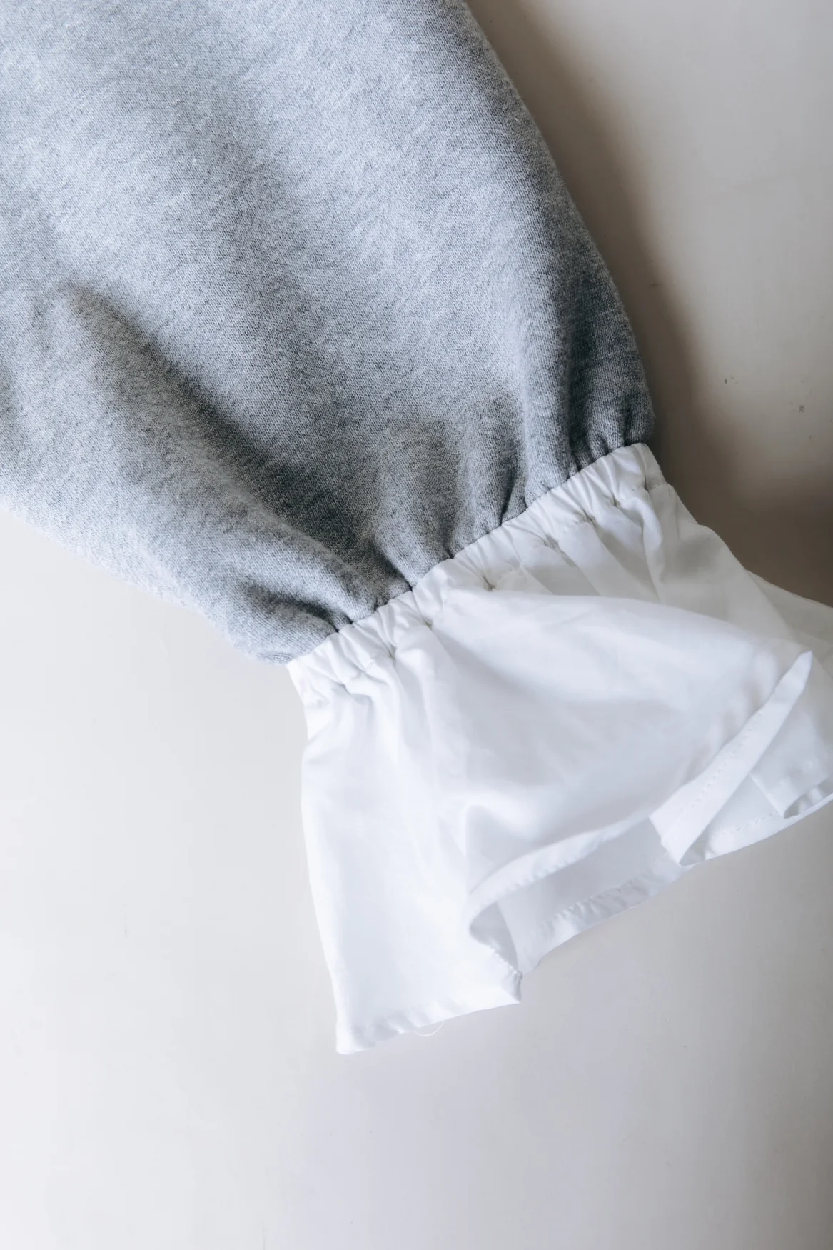 Poplin Cuff Sweat | Light grey melange - Image 5