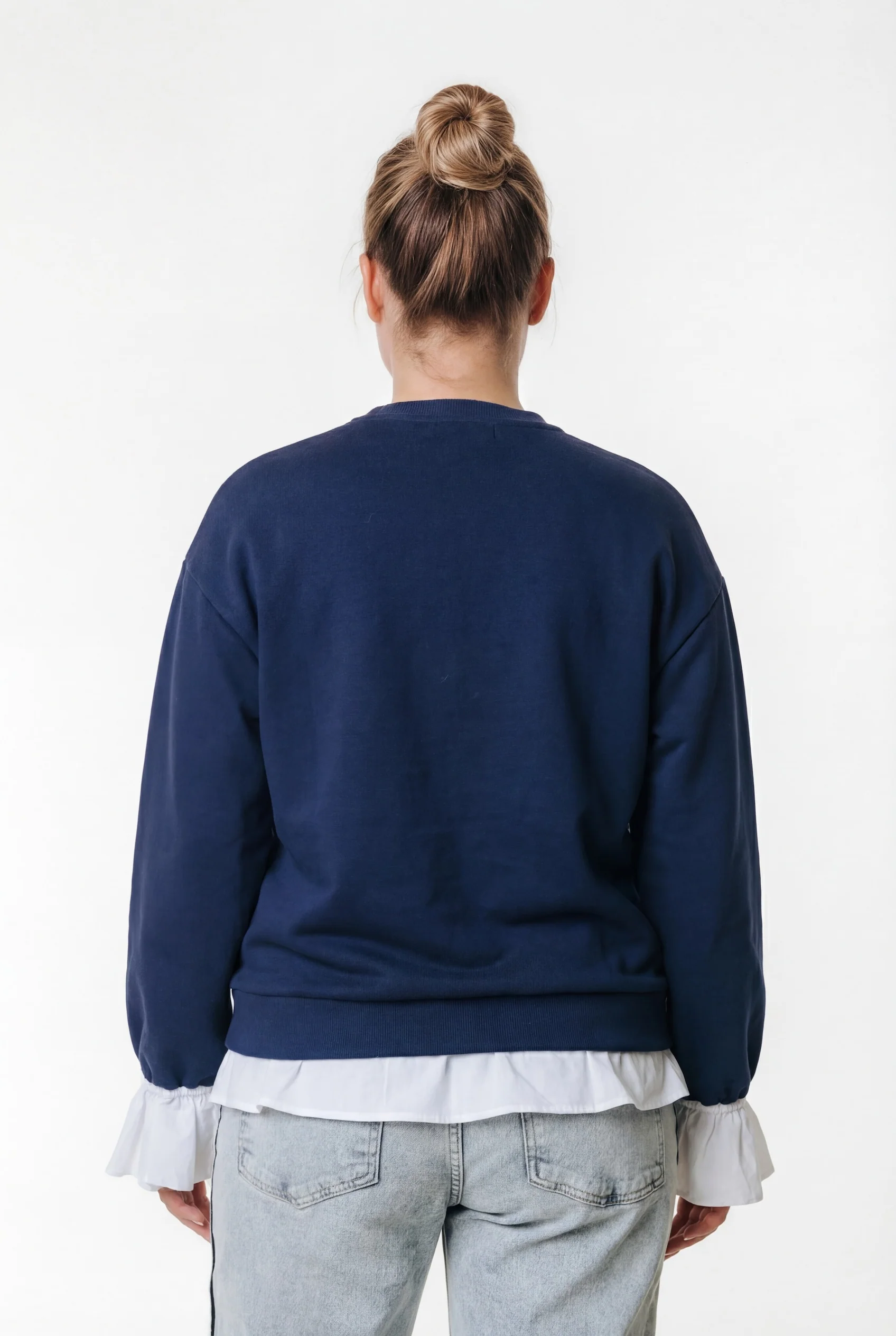 Poplin Cuff Sweat | Navy - Image 3