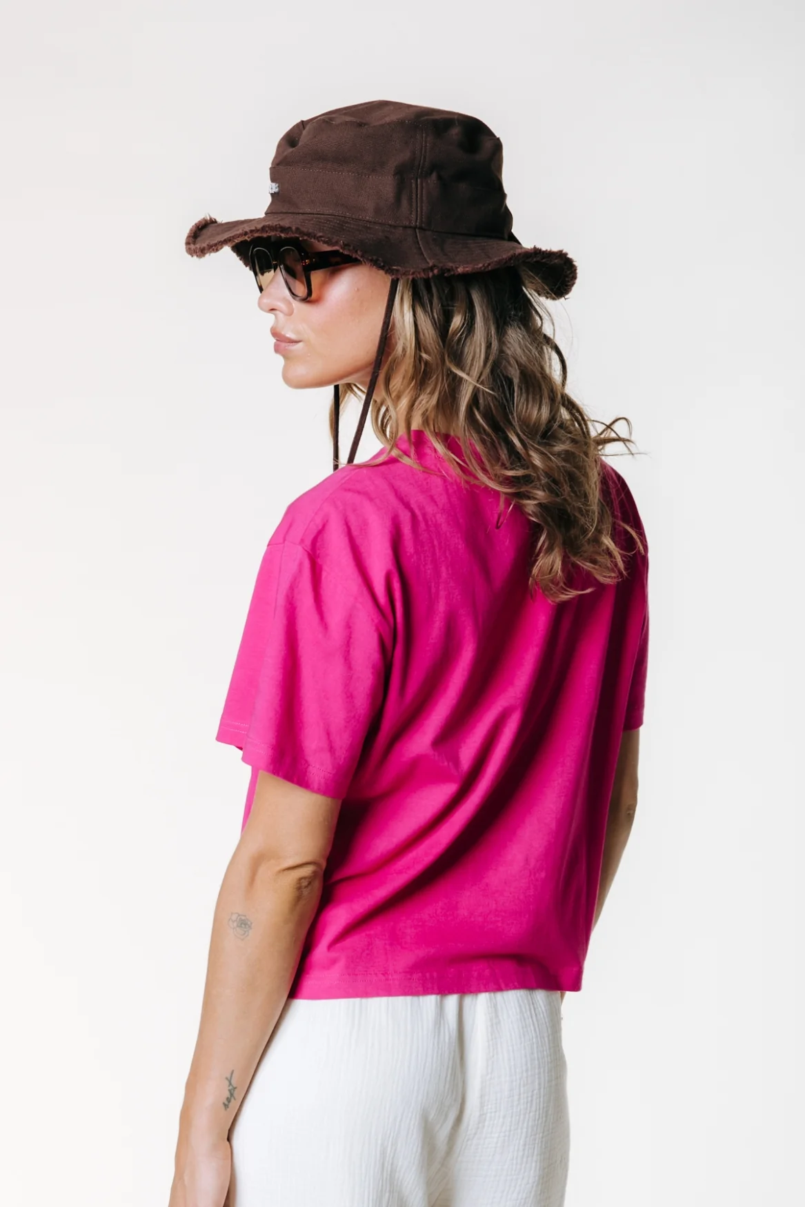 Puff Logo Cropped T-shirt | Dark fuchsia - Image 3