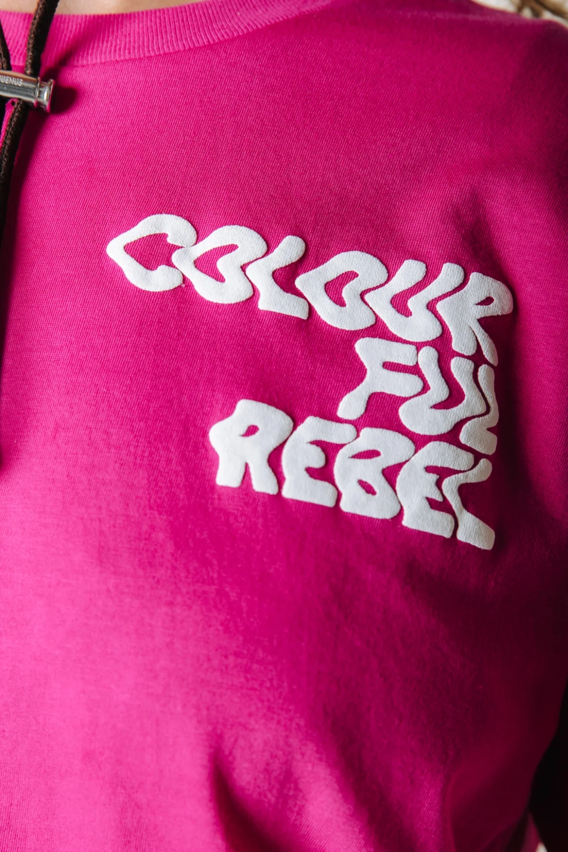 Puff Logo Cropped T-shirt | Dark fuchsia - Image 4
