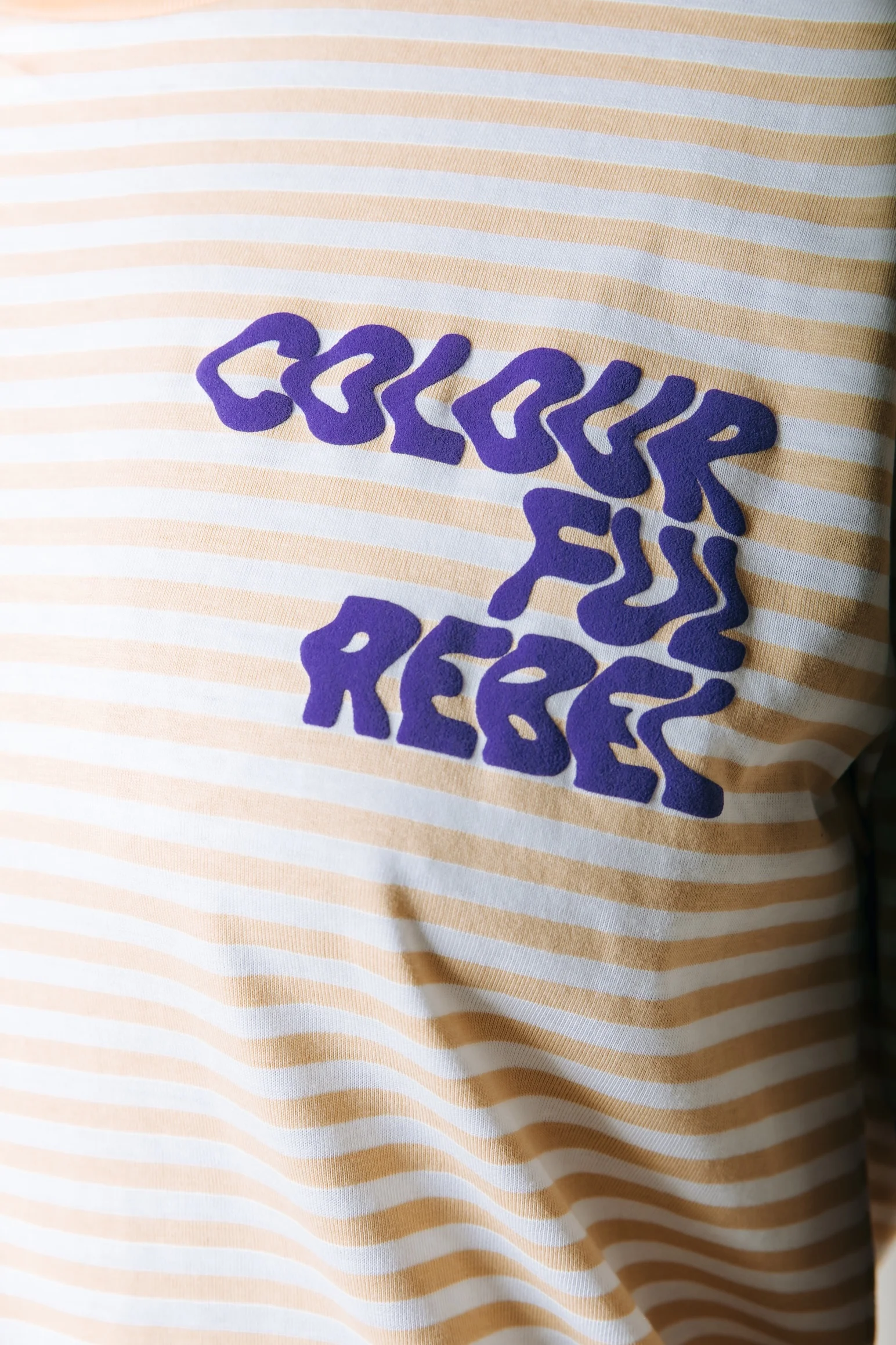 Puff Logo Stripe T-shirt | Soft yellow - Image 3