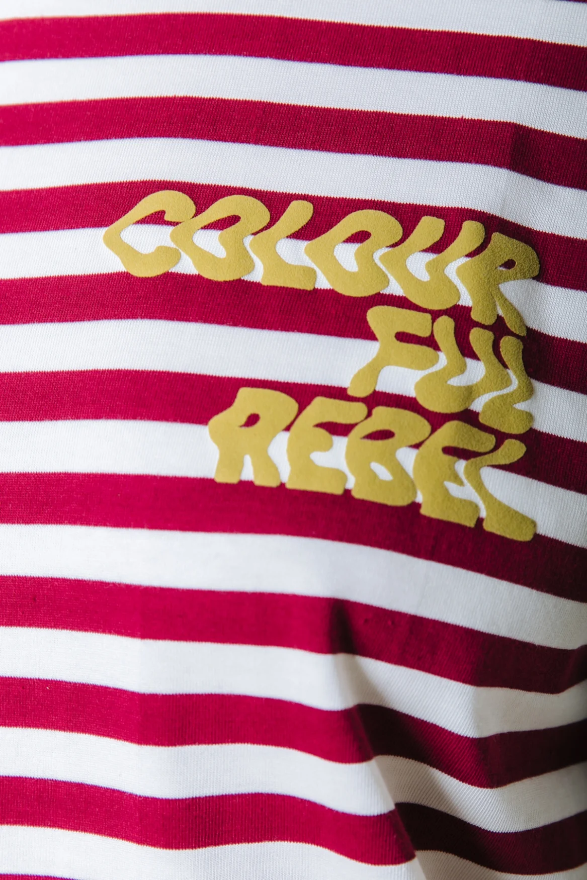 Puff Logo Stripe T-shirt | Deep Burgundy - Image 4