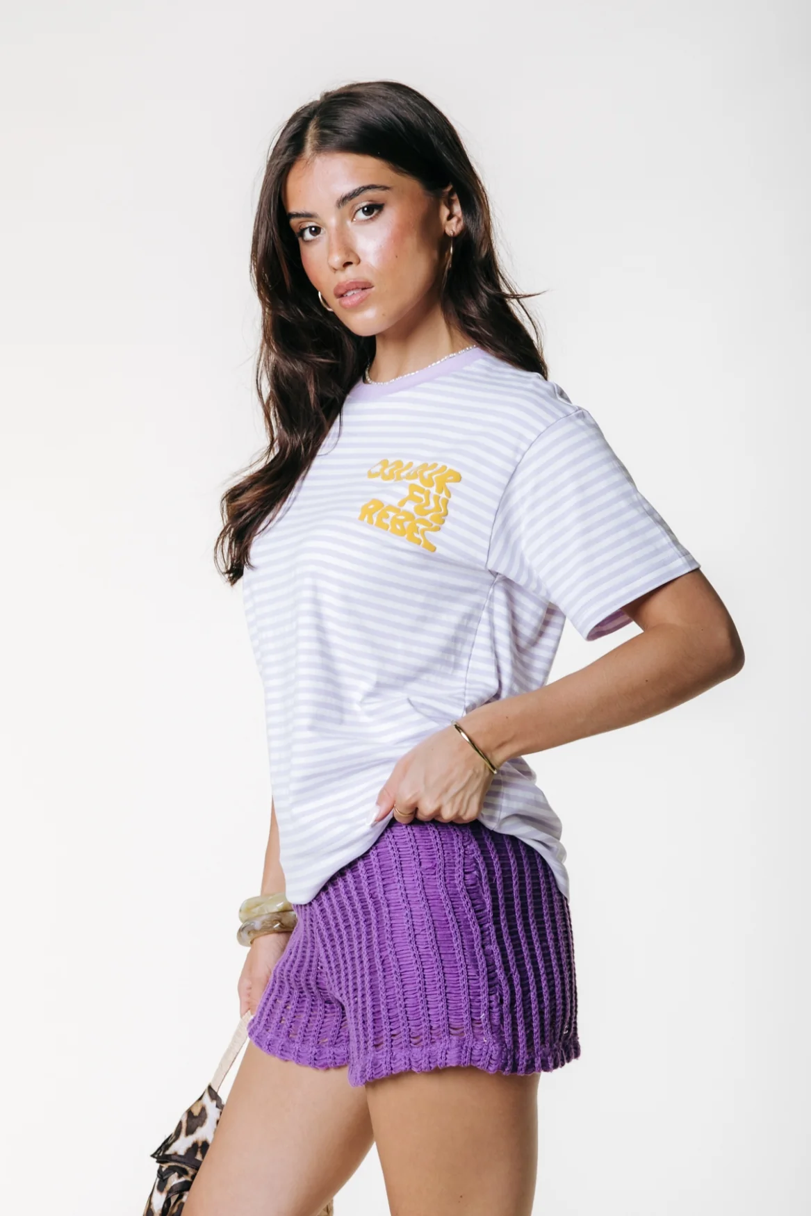 Puff Logo Stripe T-shirt | Light Lavender - Image 4