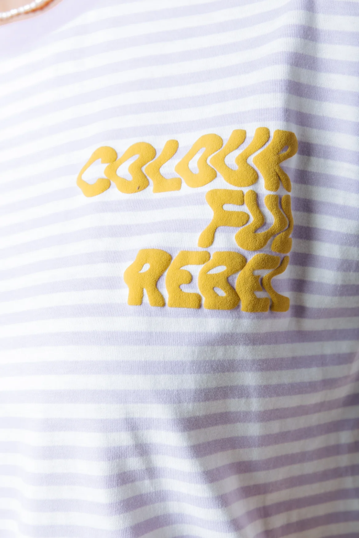 Puff Logo Stripe T-shirt | Light Lavender - Image 5