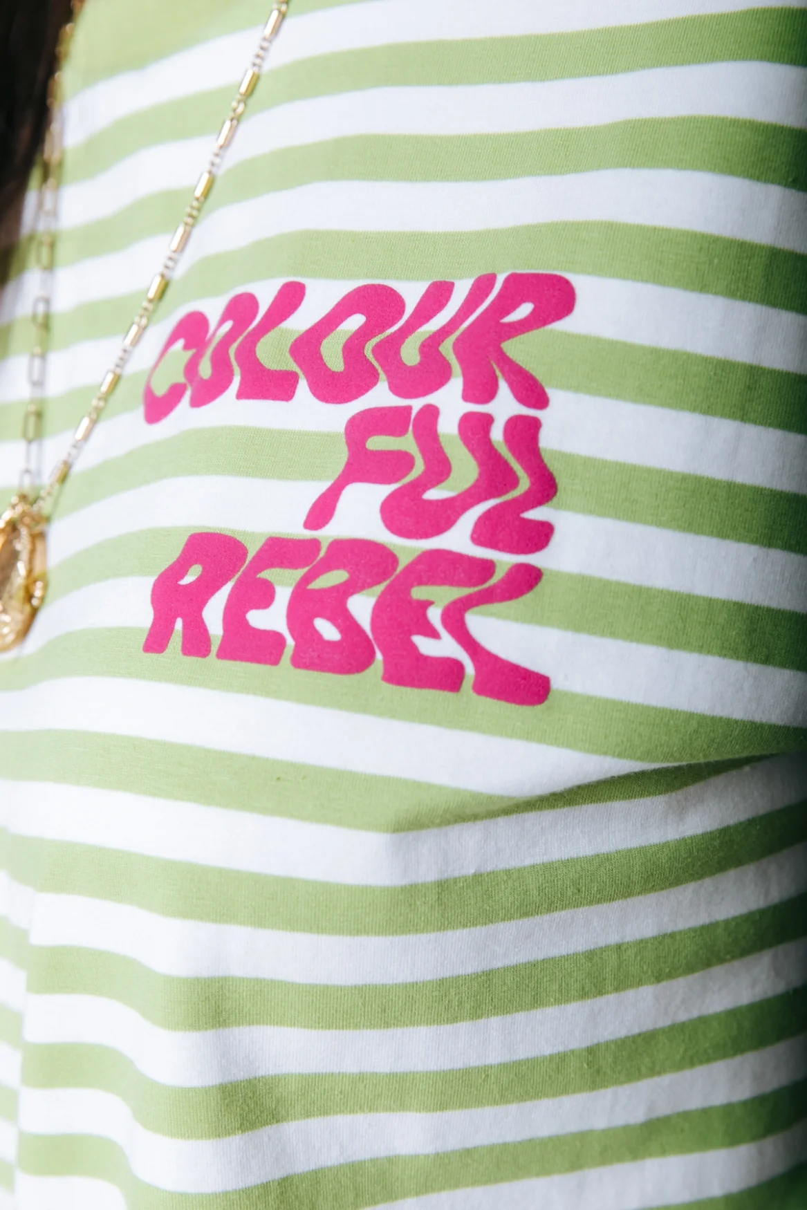 Puff Logo Stripe T-shirt | Pickle green - Image 5