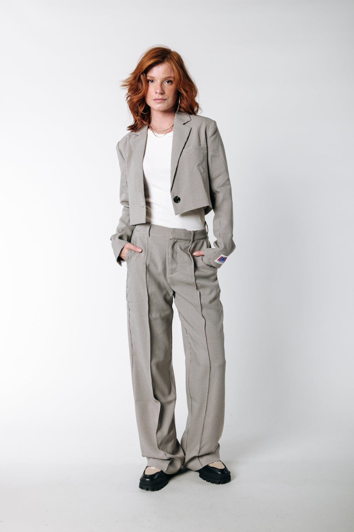 Rus Check Pants | Light brown