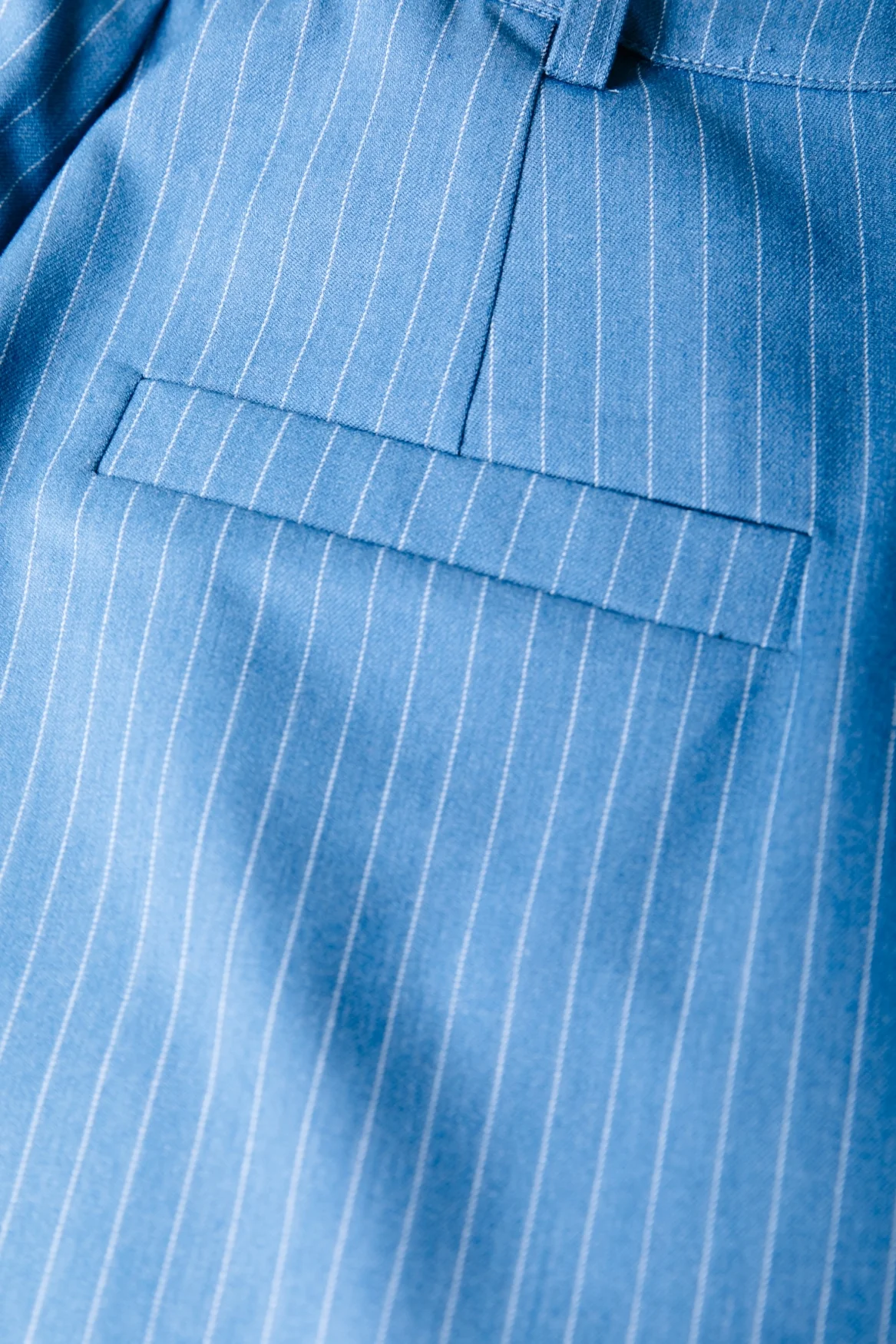 Rus Pinstripe Melange Pants | Mid grey blue - Image 4