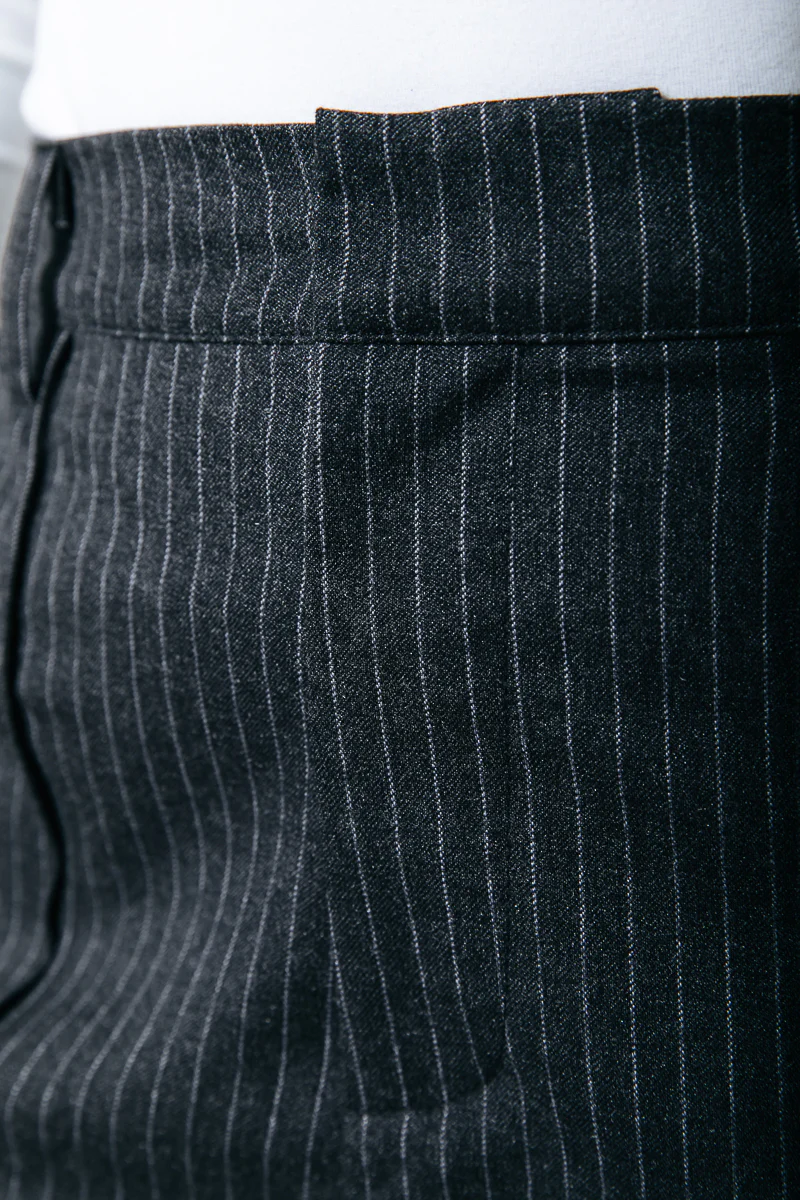 Rus Pinstripe Straight Pants | Black - Image 6