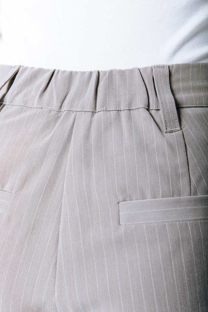 Rus Pinstripe Straight Pants | Beige - Image 7