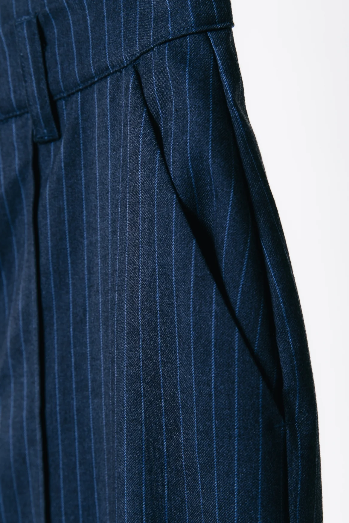 Rus Pinstripe Straight Pants | Dark blue - Image 8