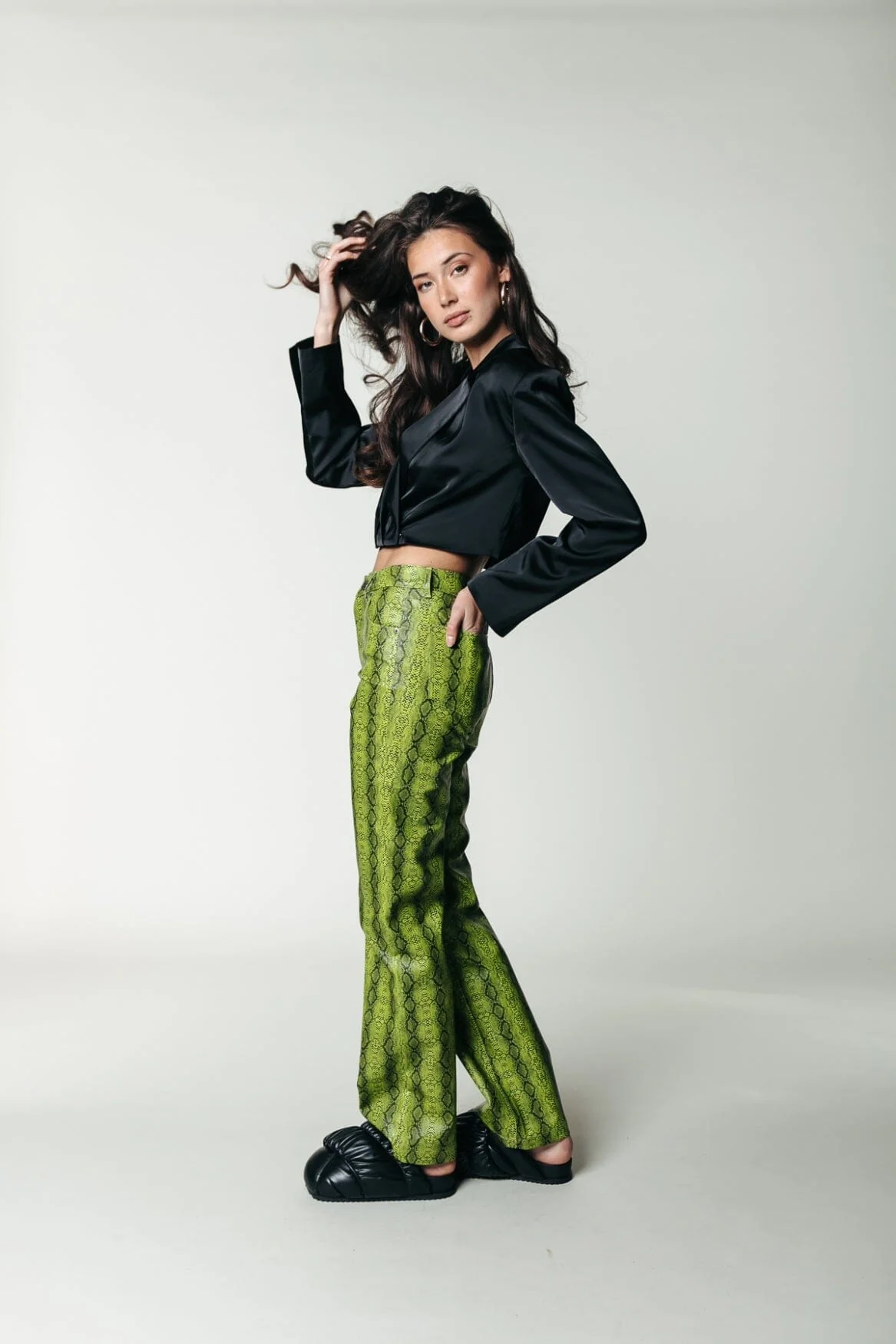Russy Snake Pants | Neon lime