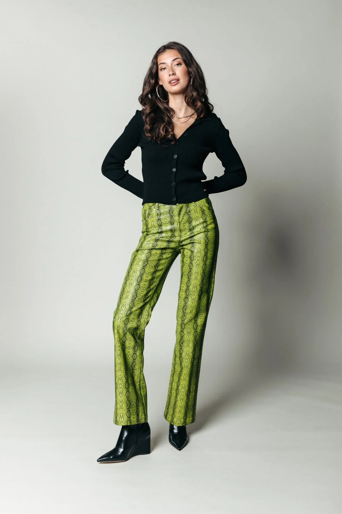 Russy Snake Pants | Neon lime - Image 2