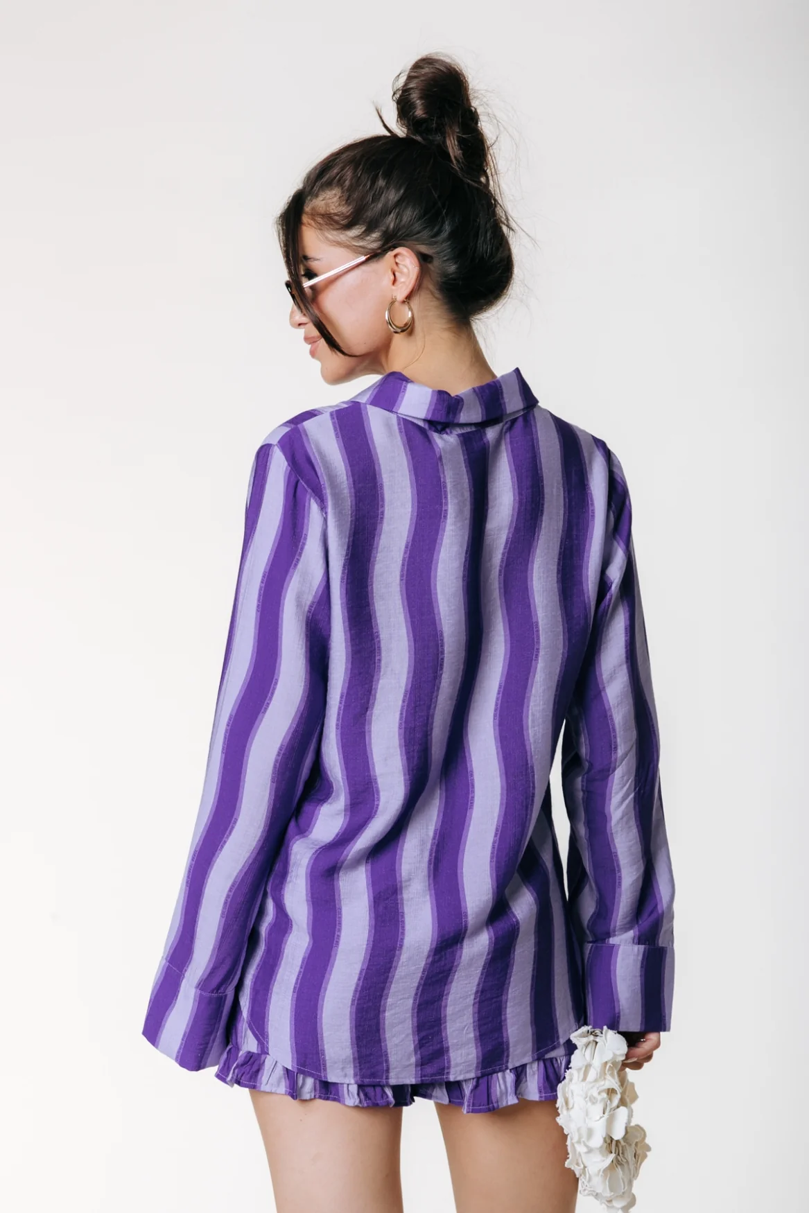 Sensa Wavy Stripe Short | Dark Lavender - Image 3