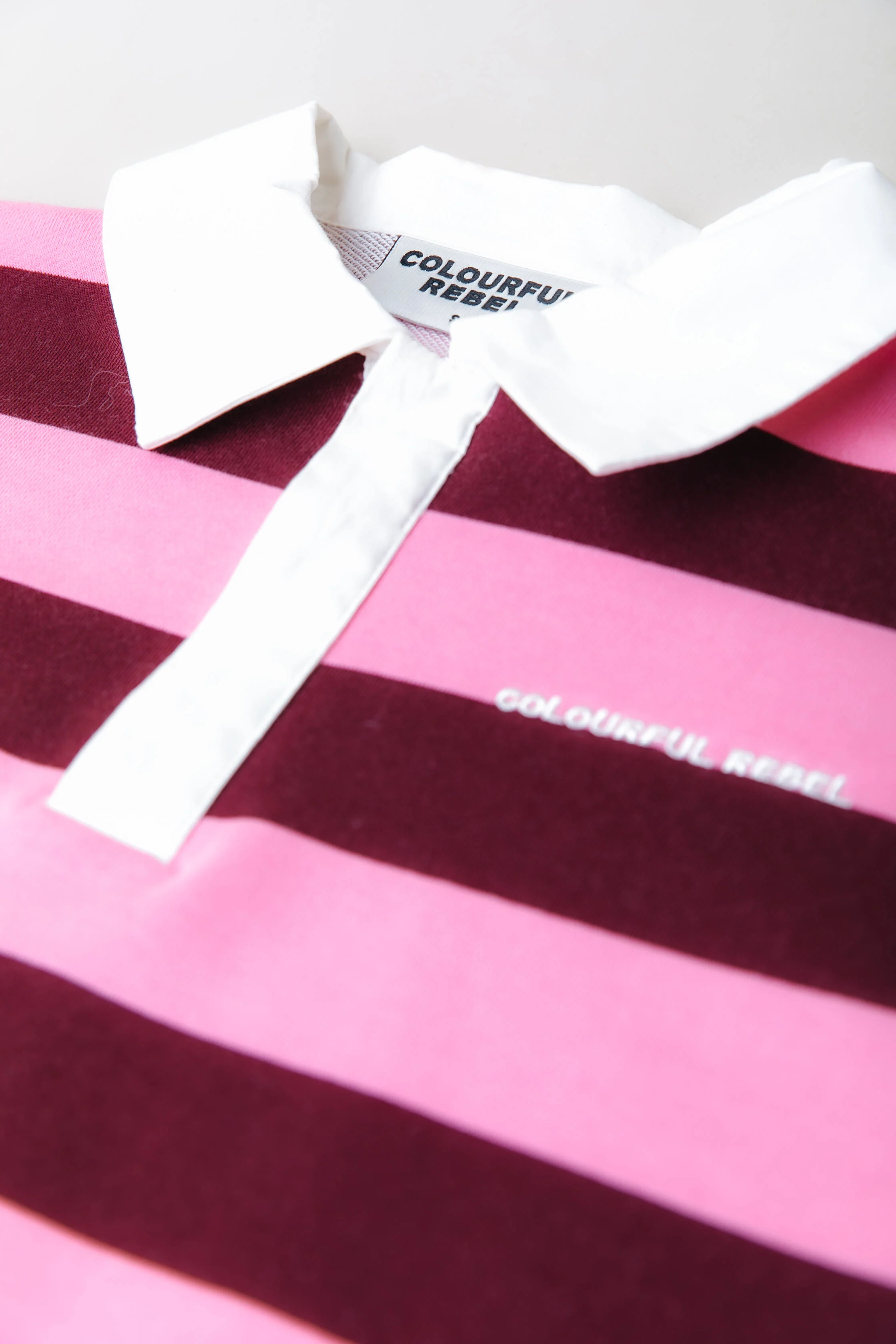 Skyler Striped Boyfriend Polo | Merlot Red - Image 5