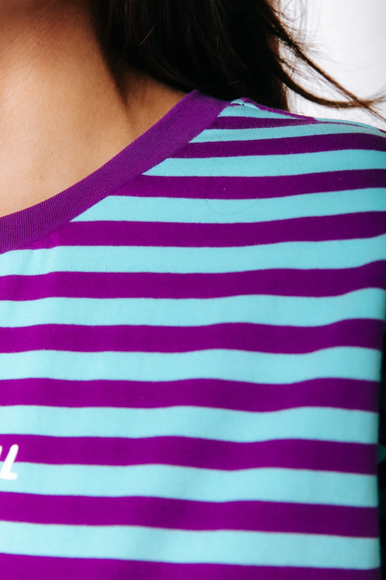 Striped Logo T-shirt | Blue/Purple - Image 3